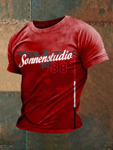 Herren-Kurzarm-T-Shirt Sonnen braun 8 bedruckt zartstils